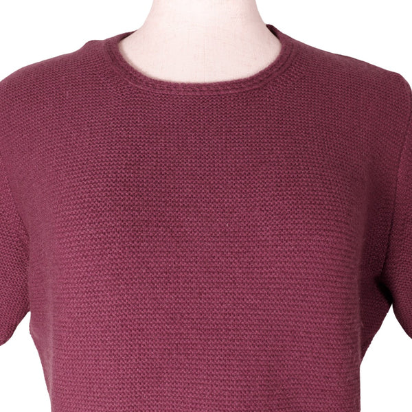 [Salvatore Ferragamo] Salvatore Ferragamo Short Sleeve Sleeve Cashmere Wine Red Sleeve Ladies