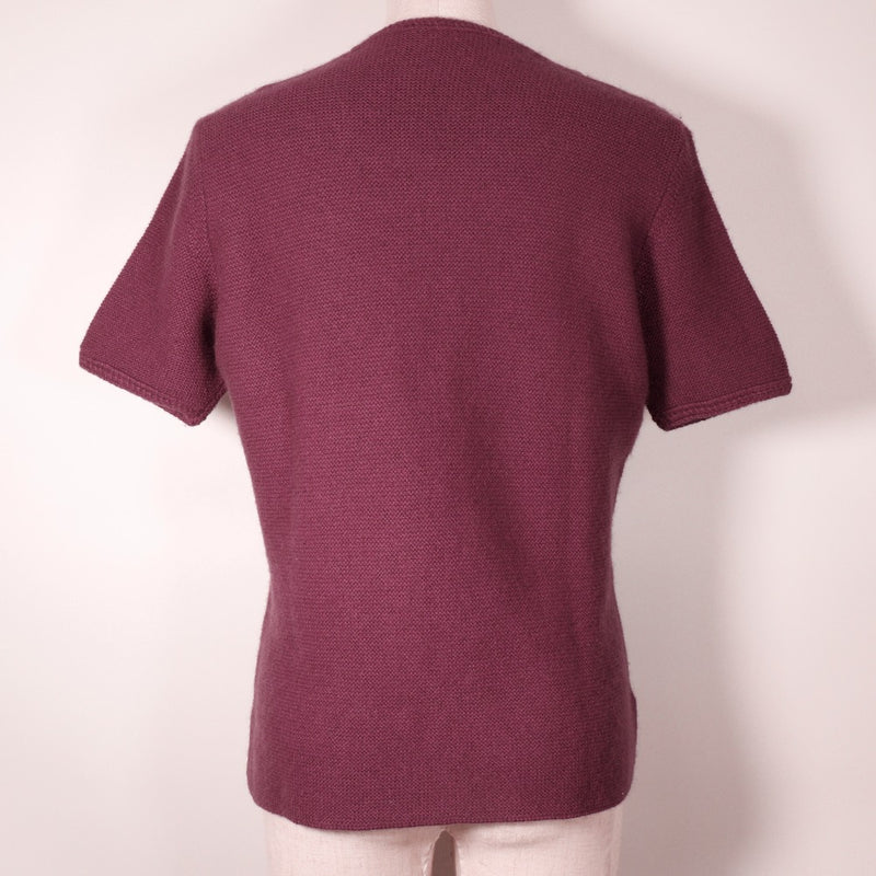 [Salvatore Ferragamo] Salvatore Ferragamo Short Sleeve Sleeve Cashmere Wine Red Sleeve Ladies