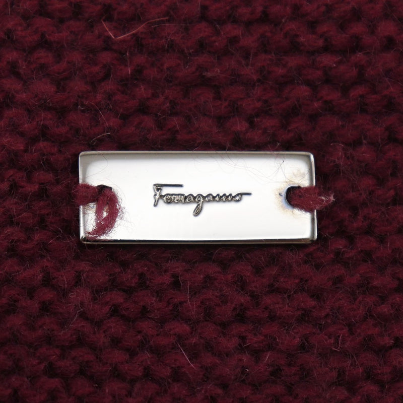 [Salvatore Ferragamo] Salvatore Ferragamo 
 짧은 슬리브 스웨터 
 캐시미어 와인 빨간색 짧은 소매 숙녀