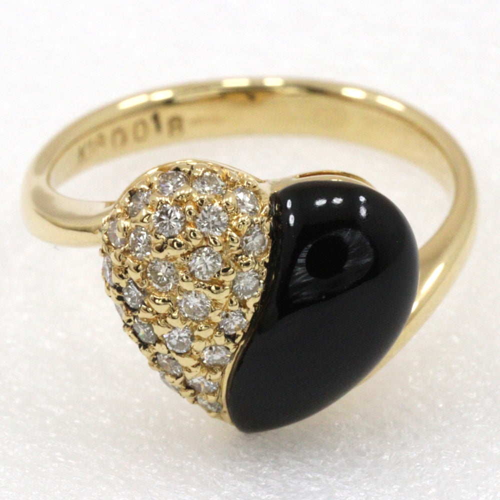 ハート 6.5号 リング・指輪 K18イエローゴールド×オニキス  