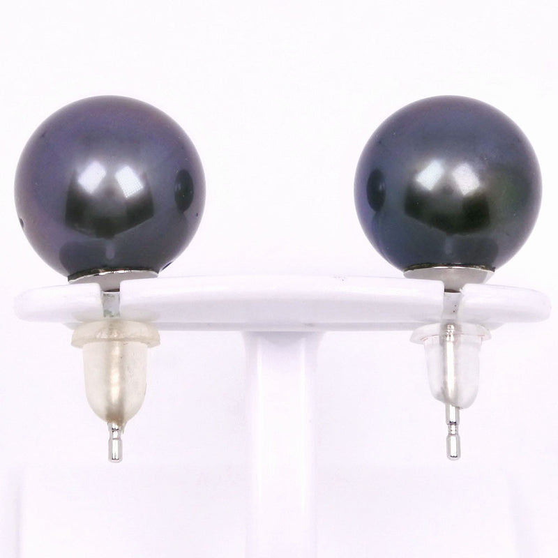 珍珠耳环 
10.5，10.7毫米黑色珍珠（黑色蝴蝶珍珠）约4.0克珍珠女士