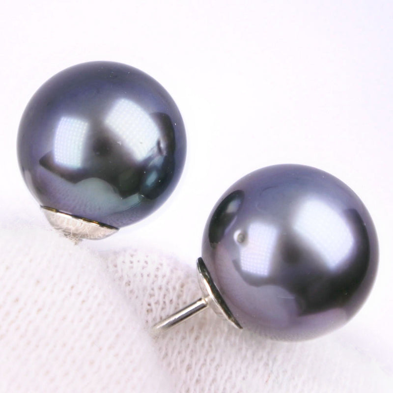 珍珠耳环 
10.5，10.7毫米黑色珍珠（黑色蝴蝶珍珠）约4.0克珍珠女士