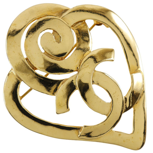 [Chanel] Chanel 
 Broche 
 Columna de oro 95p Heart grabado alrededor de 19.4g Damas A-Rank