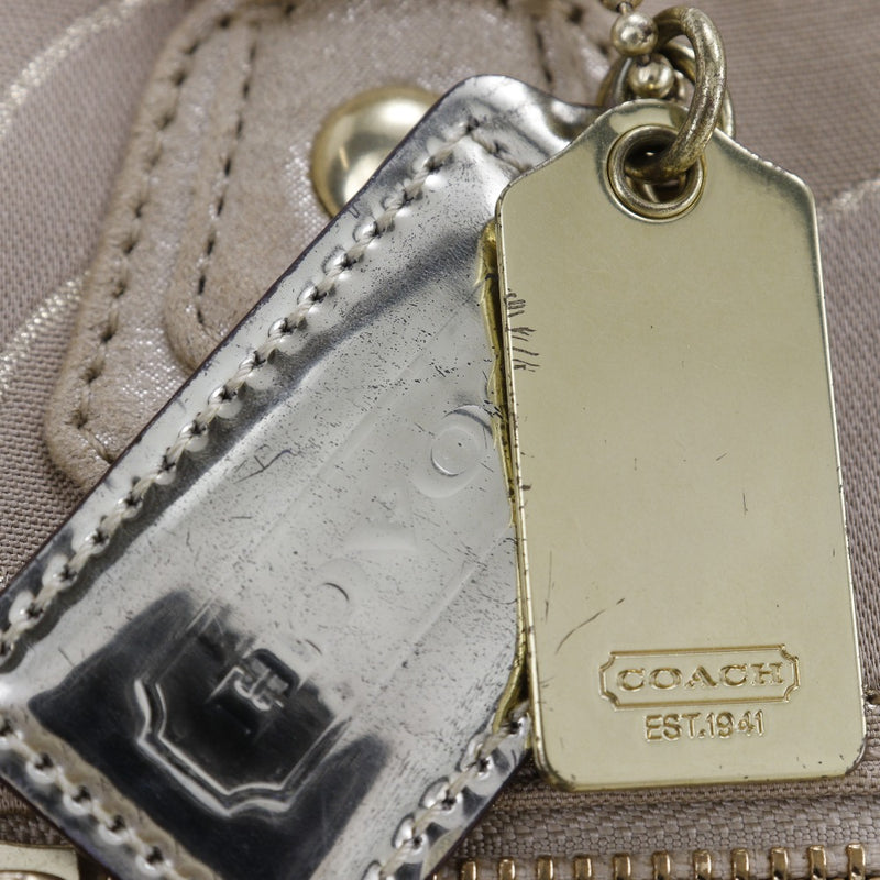 【COACH】コーチ
 シグネチャー トートバッグ
 ポピー 17890 サテン ベージュ 肩掛け 手提げ A4 ファスナー Signature レディース