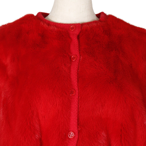 Cardigan fur coat 
 Mink Red Cardigan Ladies A Rank