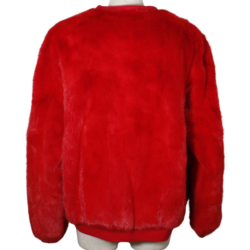 Abrigo de piel de cárdigan 
 Mink Red Cardigan Damas un rango