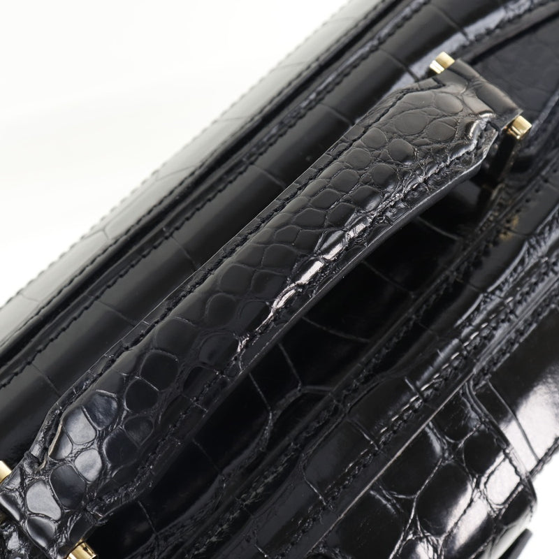 [Louis Vuitton]路易威登 
 试点案例商务袋 
 乌拉尔鳄鱼黑色黑色AS1010邮票Pachin平板电脑案例男士