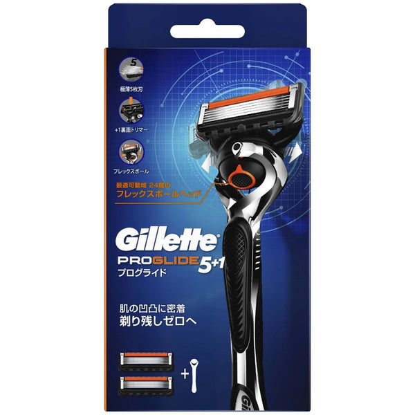 【Gillette】ジレット
 プログライド5+1 カミソリ・替刃
 ホルダー本体+替刃2個付 Proglide 5+1 _Nランク
