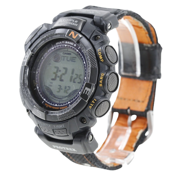 【CASIO】カシオ
 G-SHOCK 腕時計
 PROTREK プロトレック PRW-1500GBJ ステンレススチール ソーラー電波時計 デジタル表示 黒文字盤 G-SHOCK メンズ