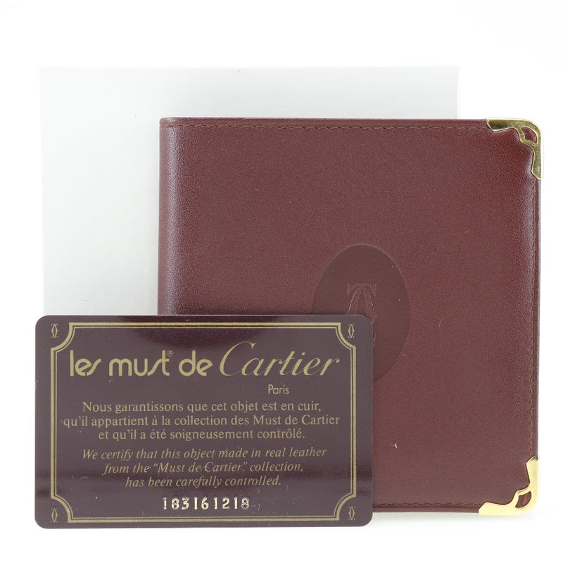 [Cartier] Cartier 
 Billetera bi -fold bi -bi 
 El cuero abierto debe alinear el rango A de los hombres