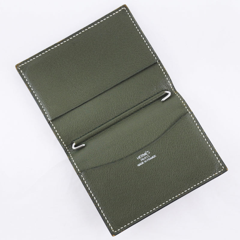 [HERMES] Hermes 
 Agendaamini notebook cover 
 Calf Green □ G engraved open AGENDA mini Unisex