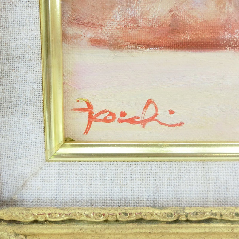 Peinture yaïko koishi 
 "Rose" Huile peinture manuscrite ouvrage autographié taille f8 (45 x 38 cm) Koishi Yaeko _A- RANG