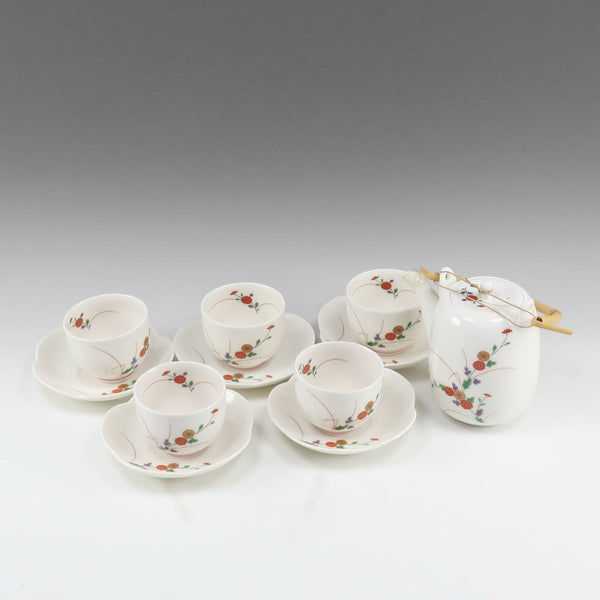 [KORANSYA] Karan 
 Chrysanthemum dishes 
 Teapot & tea ceremony × 5 chrysanthemum Pattern _S rank