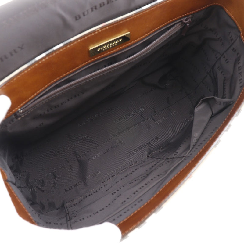 [Burberry] Burberry 
 Shoulder messenger bag 
 Check Canvas x Leather diagonal shoulder 2way A5 magnet type SHOULDER Unisex A-Rank