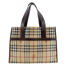 [Burberry] Burberry 
 tote bag 
 Novacheck PVC coating canvas x leather handbag A4 Open Ladies A-Rank