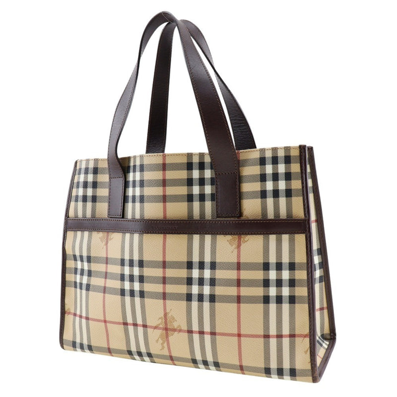 [Burberry] Burberry 
 tote bag 
 Novacheck PVC coating canvas x leather handbag A4 Open Ladies A-Rank