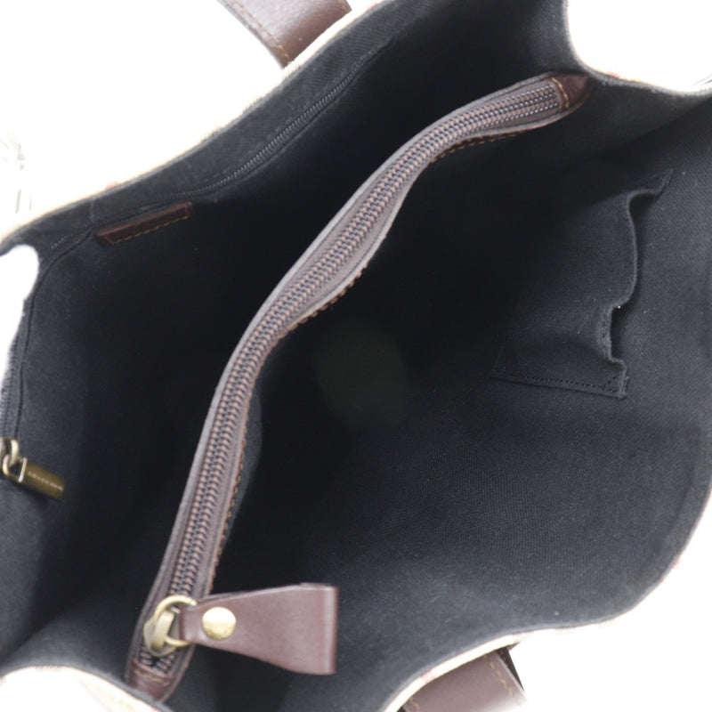 [Burberry] Burberry 
 bolso de mano 
 Novacheck PVC Cubo Canvas x Handbag de cuero A4 Open Ladies A-Rank