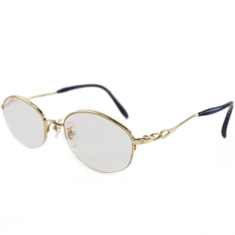 [Mila Schon] Mirashon 
 眼镜框架 *玻璃杯 
 K18黄金蓝色眼镜框架 *处方女士