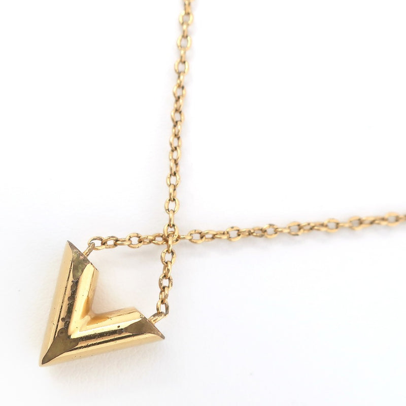 [Louis Vuitton]LOUIS VUITTON Esensial V Necklace M61083 Plated Gold LE0261 Approximately 9.1g Essential V Unisex