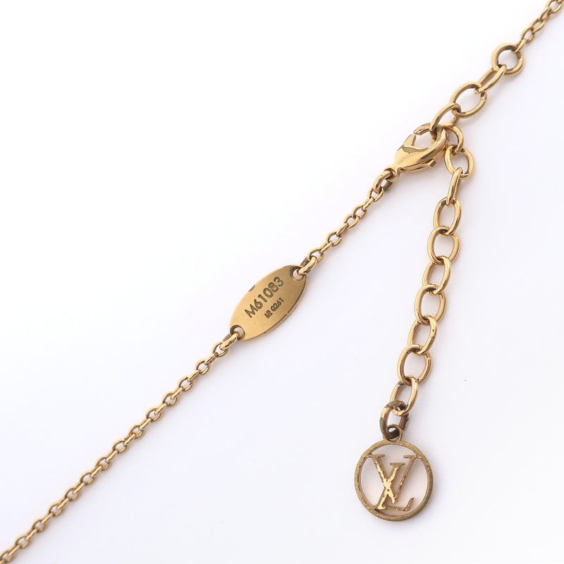 [Louis Vuitton]LOUIS VUITTON Esensial V Necklace M61083 Plated Gold LE0261 Approximately 9.1g Essential V Unisex