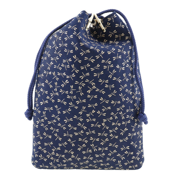 [Indenya] Indenya 
 Kirin bag dragonfly pouch 
× Deer leather navy blue drawstring Bags Dragonfly Unisex A rank