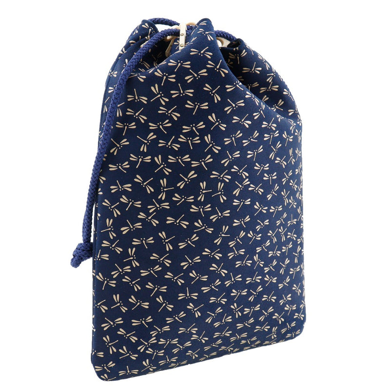 [Indenya] Indenya 
 Kirin bag dragonfly pouch 
× Deer leather navy blue drawstring Bags Dragonfly Unisex A rank