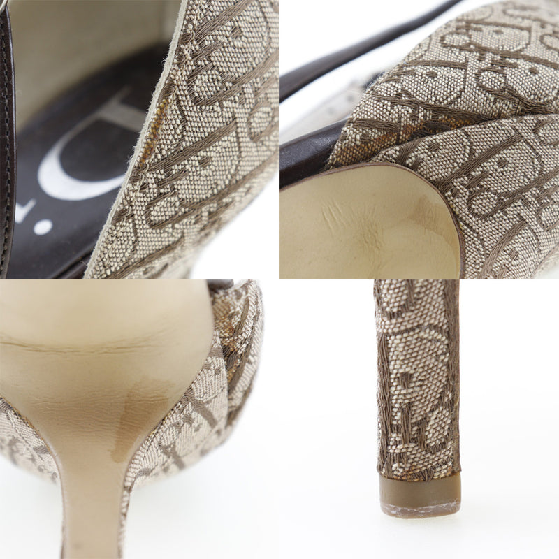 [Dior] Dior 
 Trotter pumps 
 Ankle Strap Canvas x Leather Tea TROTTER Ladies