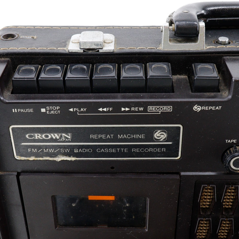 [Crown] Repeat Machine Repeat Machine Radio 
 Attache case type radio-type Showa retro RX-2000 junk items [Crown] Repeat Machine _