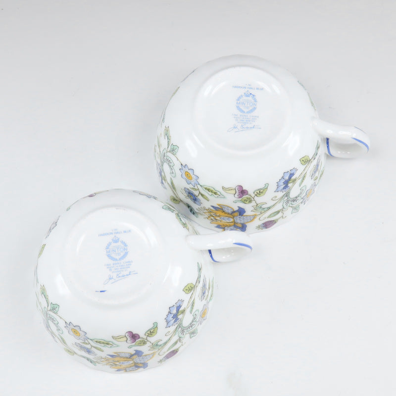 [Minton] Minton 
 Hadon Hall Blue Tableware 
 Cup & Saucer x 2 Haddon Hall Blue _a- Rank