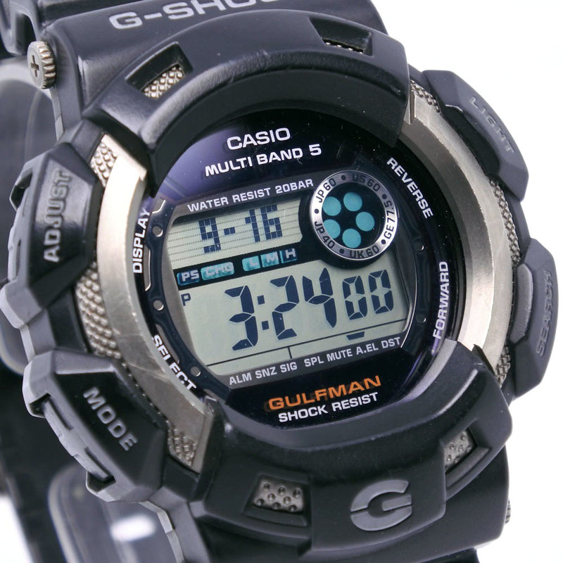 [CASIO] CASIO G-SHOCK 시계 G-SHOCK GULFMAN GW-9100 티타늄 × 수지 기반 검은 태양 라디오 시계 디지털 디스플레이 검은 다이얼 G-Shock Men 's