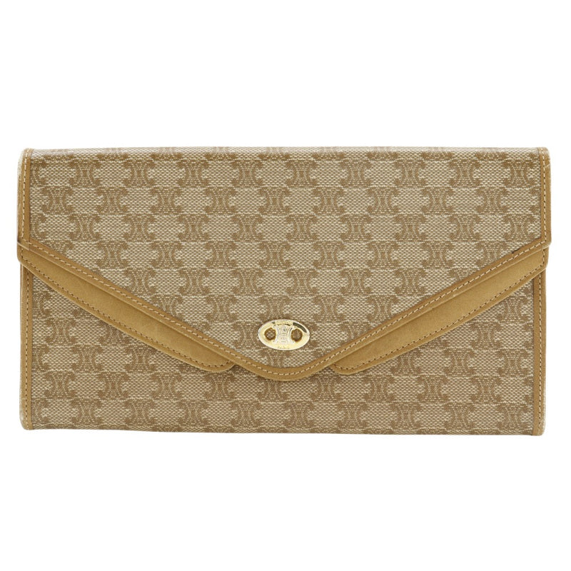 [Celine] Celine Macadam Long 지갑 Old Celine PVC Beige Snap 버튼 Macadam Ladies