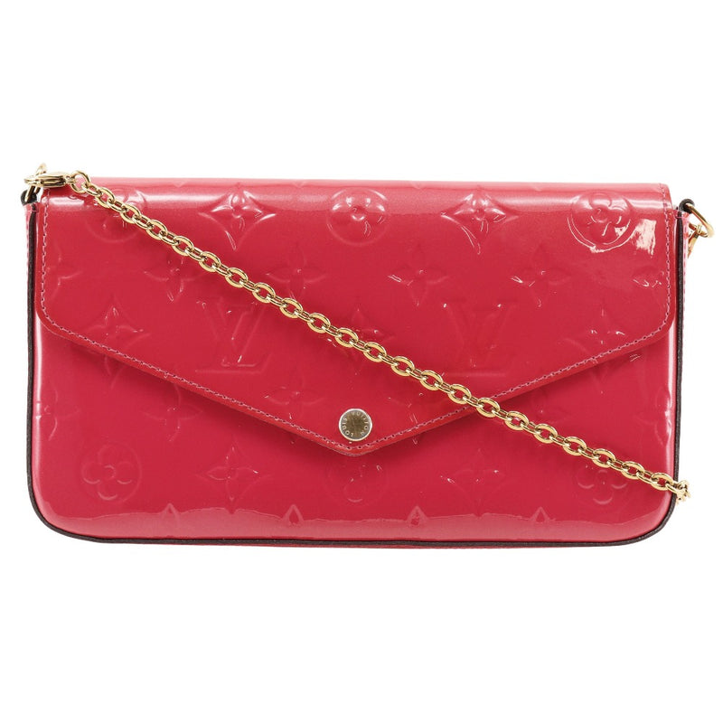 [Louis Vuitton] Louis Vuitton Ferrice Sac à épaule Pochette Portefeuille de chaîne humide M61787 Monogramme Vern Rose chaud Diagonale 2WAY SNAP BOUTON FELICE MÉDE