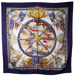 [Hermes] Hermes Care 90 Scarf Vive Le Vent Wind Silk Purple Carree90 Ladies A-Rank