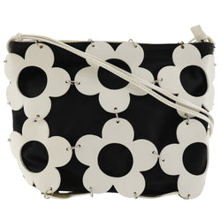 [Celine] Celine 
 flower Shoulder Bag
 Leather x Canvas Off White/Black Shoulder Fastener Flour Ladies