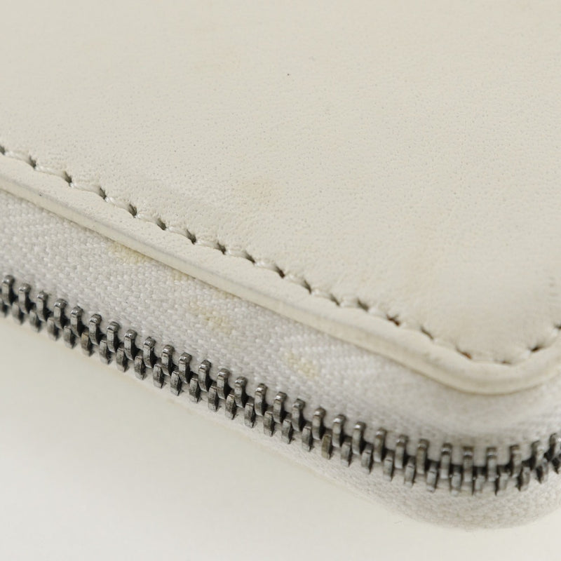 [Celine] Celine Flower Bi-Fold Wallet Leather x Canvas Off White/Black Fastener Flour Ladies