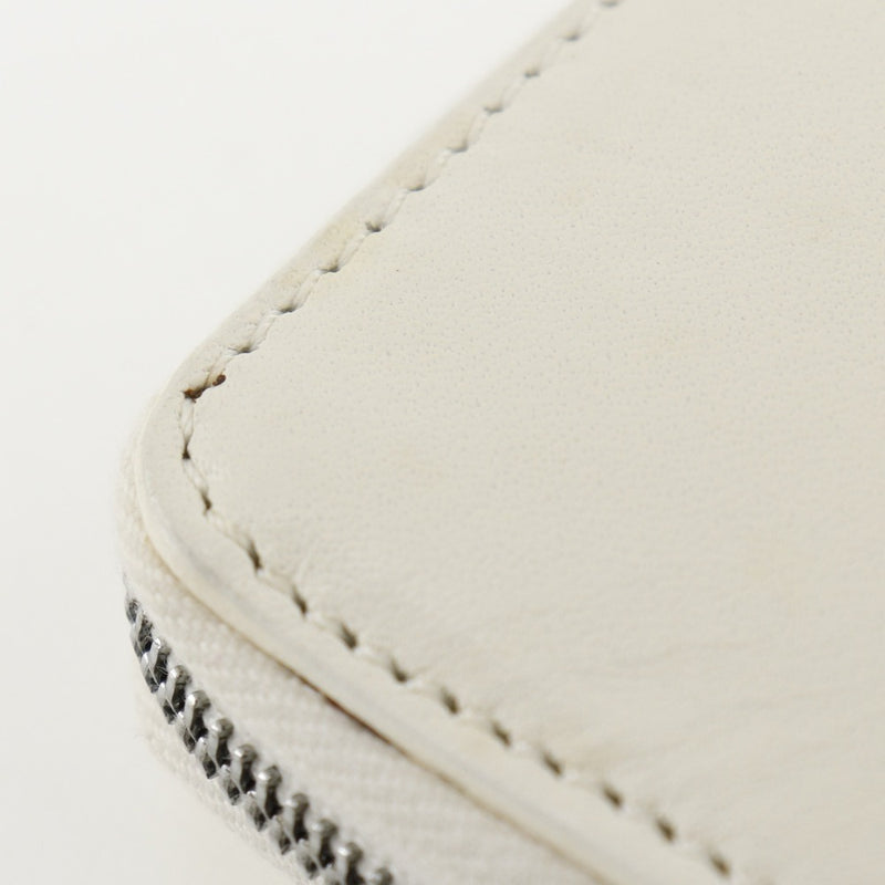 [Celine] Celine Flower Bi-Fold Wallet Leather x Canvas Off White/Black Fastener Flour Ladies