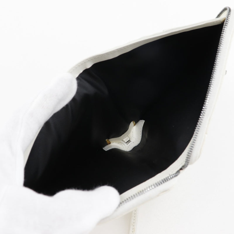 [Celine] Celine Flower Bi-Fold Wallet Leather x Canvas Off White/Black Fastener Flour Ladies