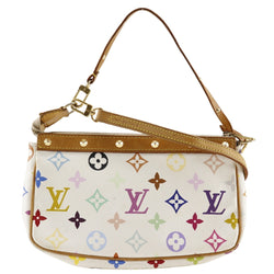 [Louis Vuitton]LOUIS VUITTON PochetteAccessoires Accesorios de bolsa POUCH M92649 Monograma Multicolor Bron White SL0043 Grabado Agujeción Pochette Accessoros Damas