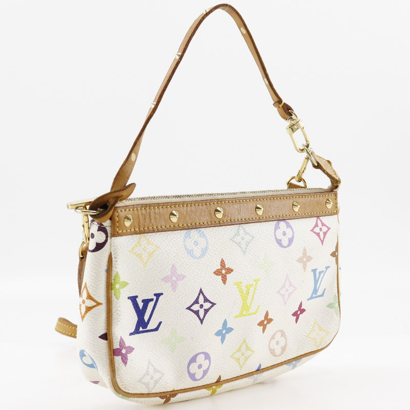 [路易威登]LOUIS VUITTON pochetteAccessoires 小袋配件袋M92649会标多色bron白色SL0043雕刻紧固的pochetter accessoires女士女士