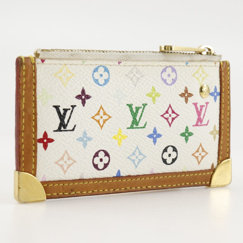 [路易威登]LOUIS VUITTON Pochette Cle Coin Case M92655会标多色Bron白色CA0043刻有紧固件POCHETTE CRE女士女士