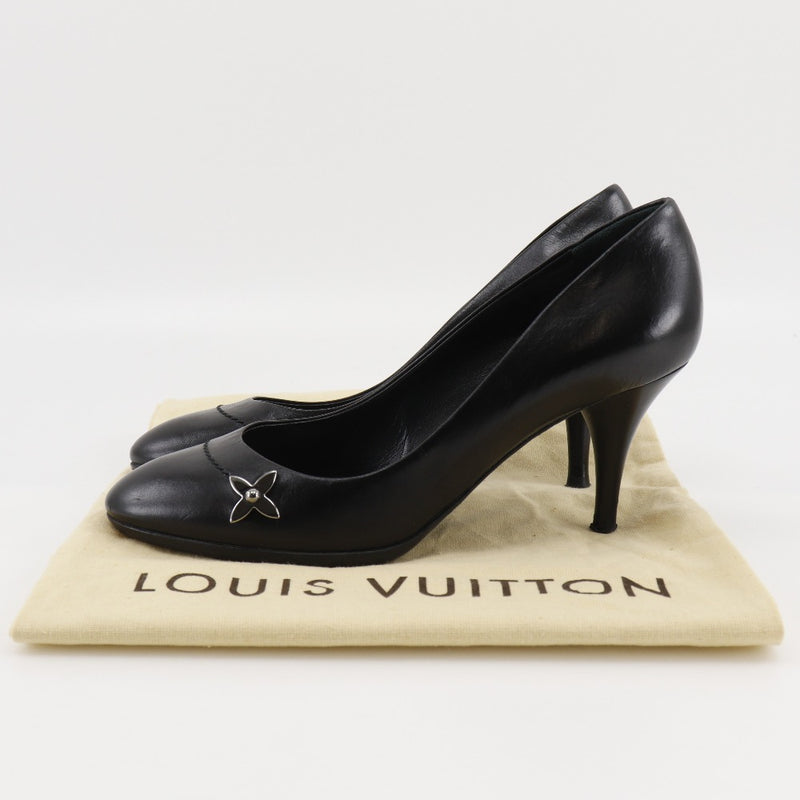 [Louis Vuitton] Louis Vuitton Monogramme Pompes à fleurs Round Toe Leather Nl0028 Monographie gravée monographie monogramme fleuris