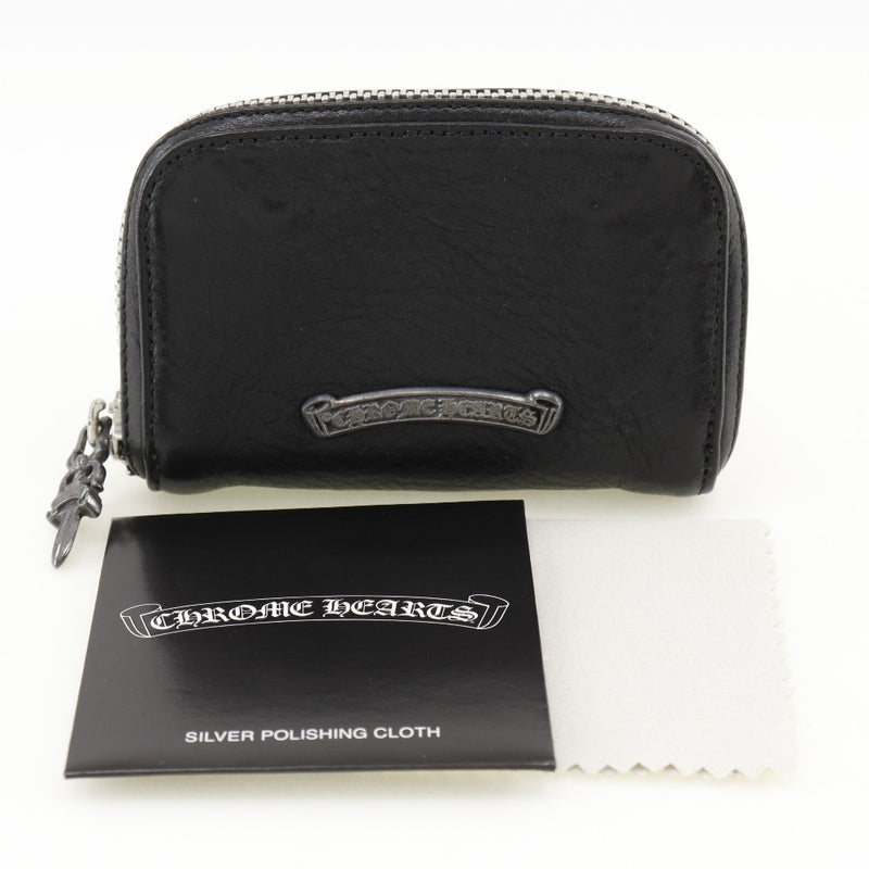 [Chrome Hearts] Chrome Hearts匕首硬币盒皮革黑色紧固件匕首ZIP UNISEX A级