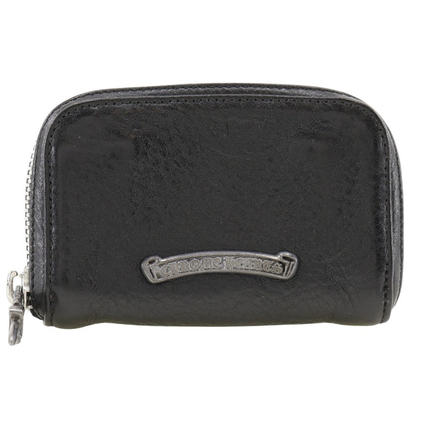 [Chrome Hearts] Chrome Hearts Daggerip Coin Purse Leather black Fastener Dagger Zip Unisex A-Rank