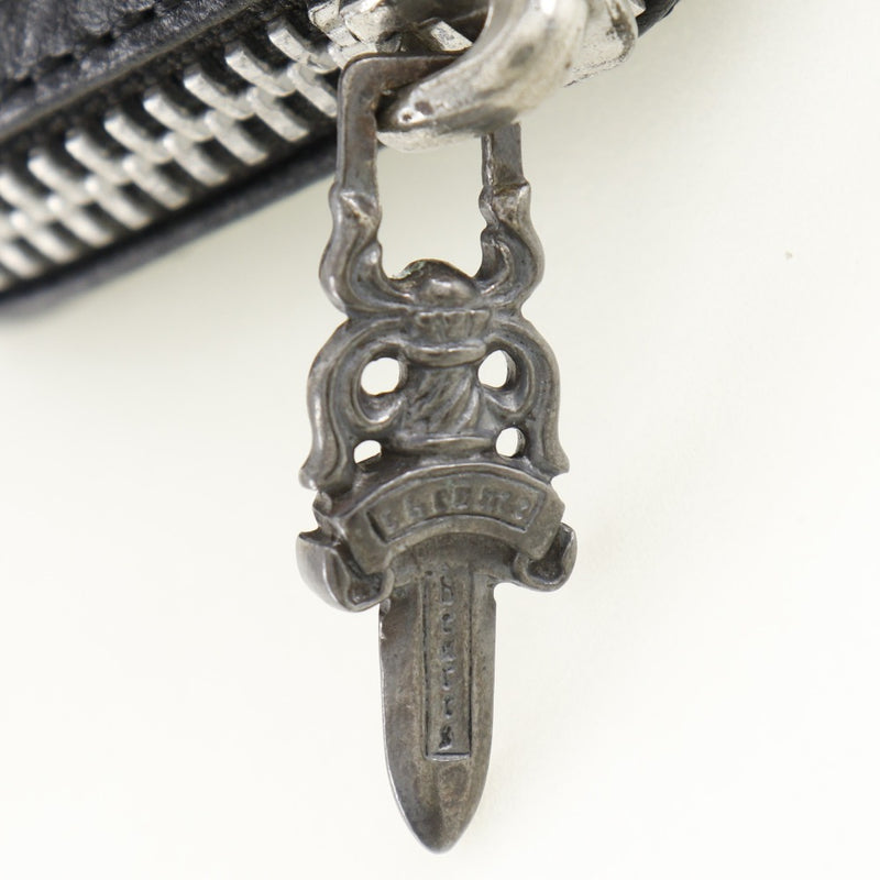 [Chrome Hearts] Chrome Hearts Daggerip Coin Purse Leather black Fastener Dagger Zip Unisex A-Rank