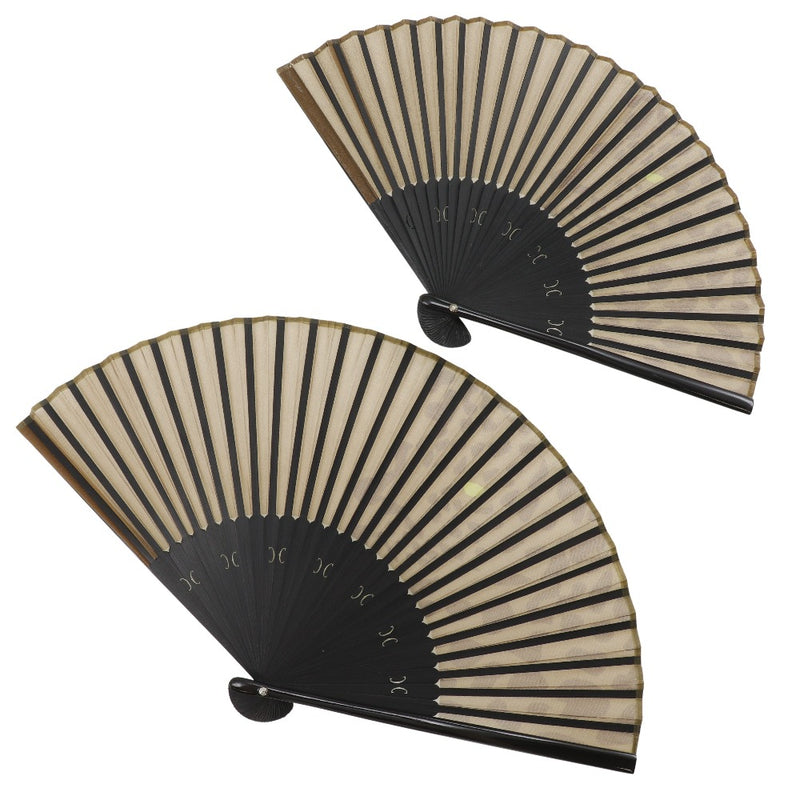 [Cartier] Cartier fan 2 points Other accessories PANTHERE Bamboo Brown/Black Folding Fans: 2 ITEMS Unisex