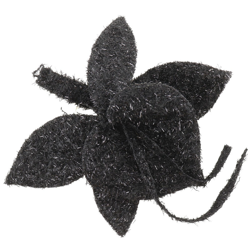 [ARMANI] Emporio Armani Flower Brooch Wool x Polyester Black Flower Approximately 14g Flour Ladies A Rank