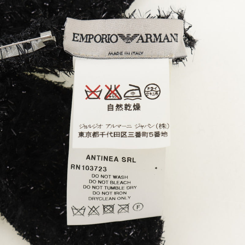 [ARMANI] Emporio Armani Flower Brooch Wool x Polyester Black Flower Approximately 14g Flour Ladies A Rank