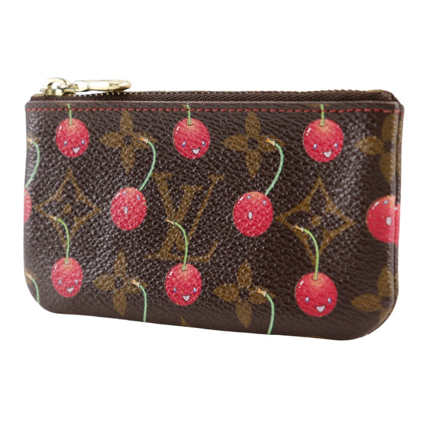 【LOUIS VUITTON】ルイ・ヴィトン
 ポシェットクレ コインケース
 M95042×モノグラムチェリー 茶 SP0015刻印 ファスナー Pochette Cre レディースA-ランク