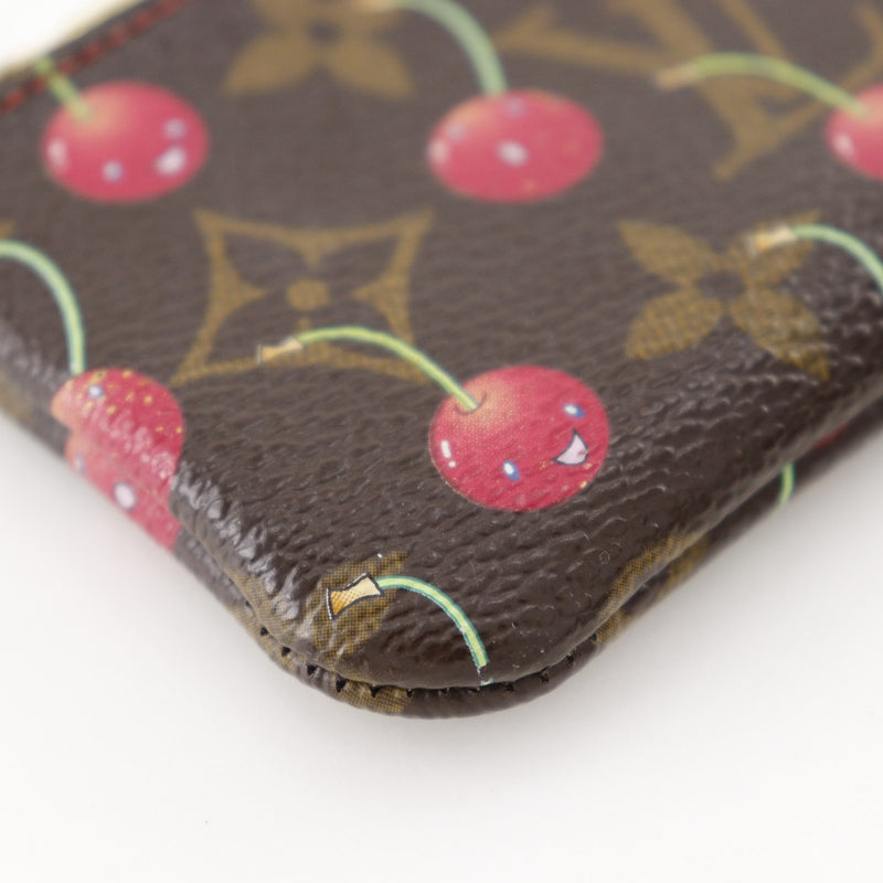 [루이비통]LOUIS VUITTON Pochette Cle Coin Case M95042 × Monogram Cherry Tea SP0015 조각 된 패스너 Pochette Cre Ladies A-Rank