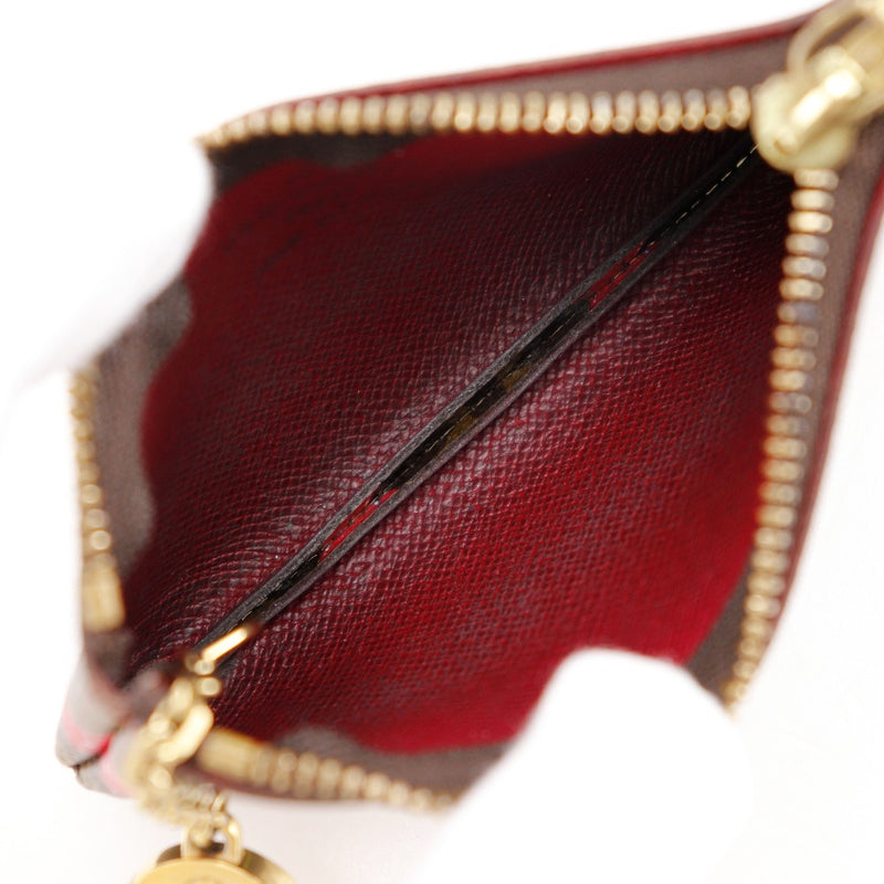 [루이비통]LOUIS VUITTON Pochette Cle Coin Case M95042 × Monogram Cherry Tea SP0015 조각 된 패스너 Pochette Cre Ladies A-Rank